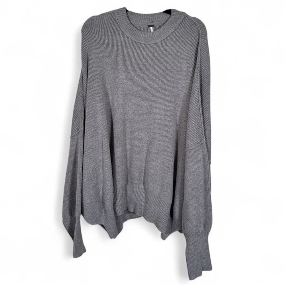 Free People Grey Chunky Knit Oversized Sweater Womens S Fall Pullover Boho